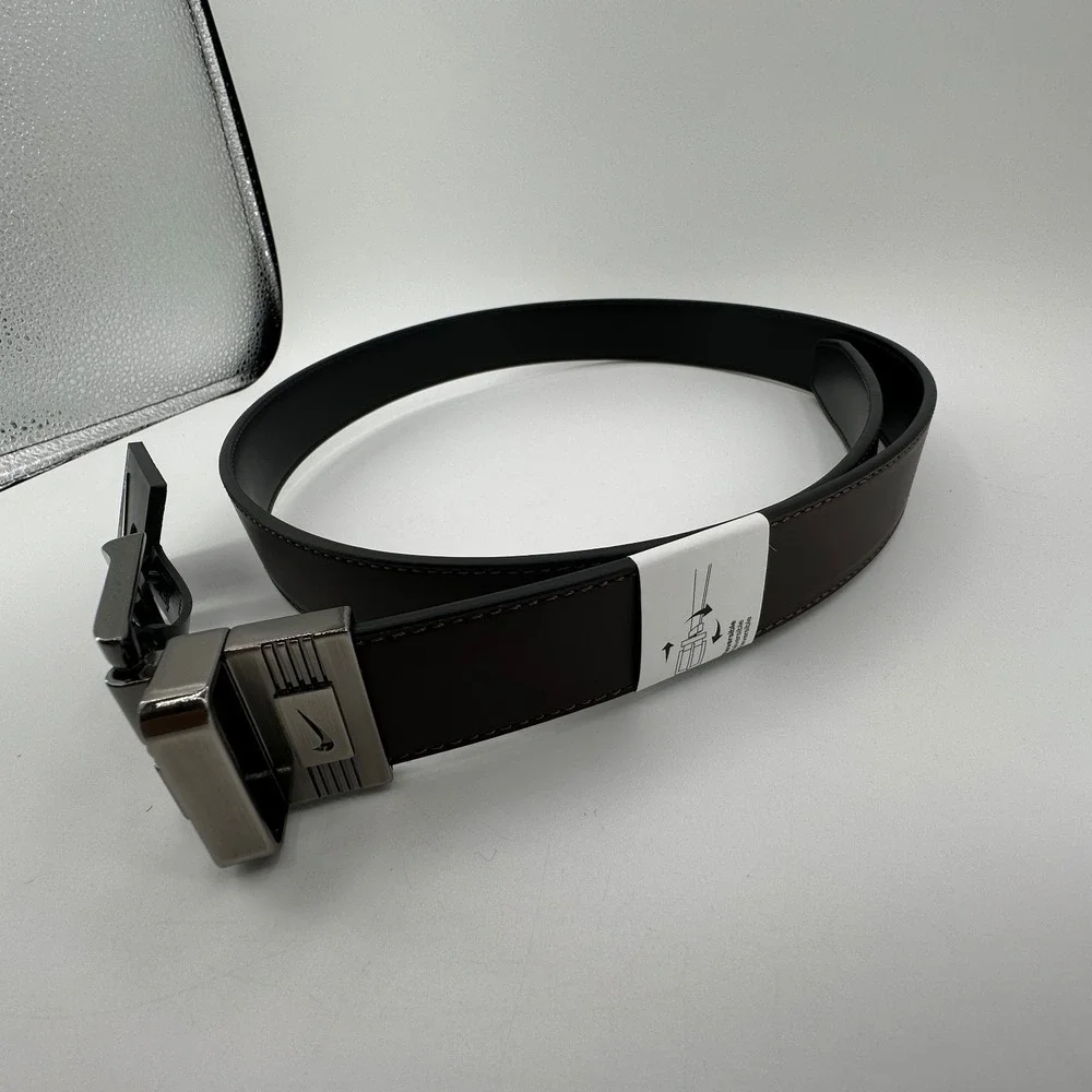 Nike Reversible Belt Black Brown Men Size Medium (34-36) Classic Logo Buckle NEW
